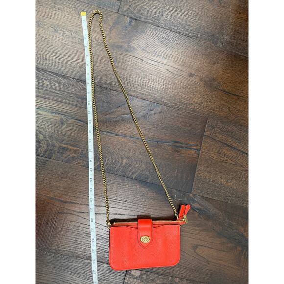NWOT COACH's Pebbled Leather Crossbody Bag Red - Picture 6 of 10